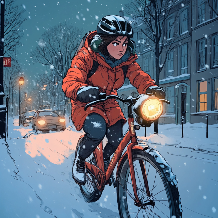 Faire du vélo sous la pluie ou la neige : comment bien s’équiper en hiver